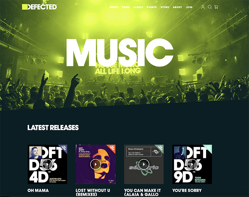 Defected Records - Magento Website Solution by Superb